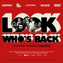 Red film poster with the words in large type saying Look Who's Back