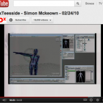 a screen shot of a youtube clip - its from a speech by simon mckeown - the screen shows a digitally animated body, with one arm outstretched.