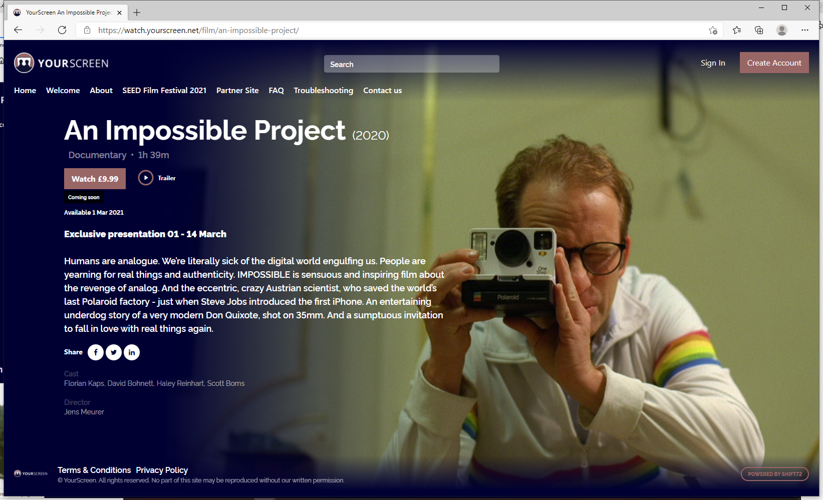 Screen shot of YourScreen player