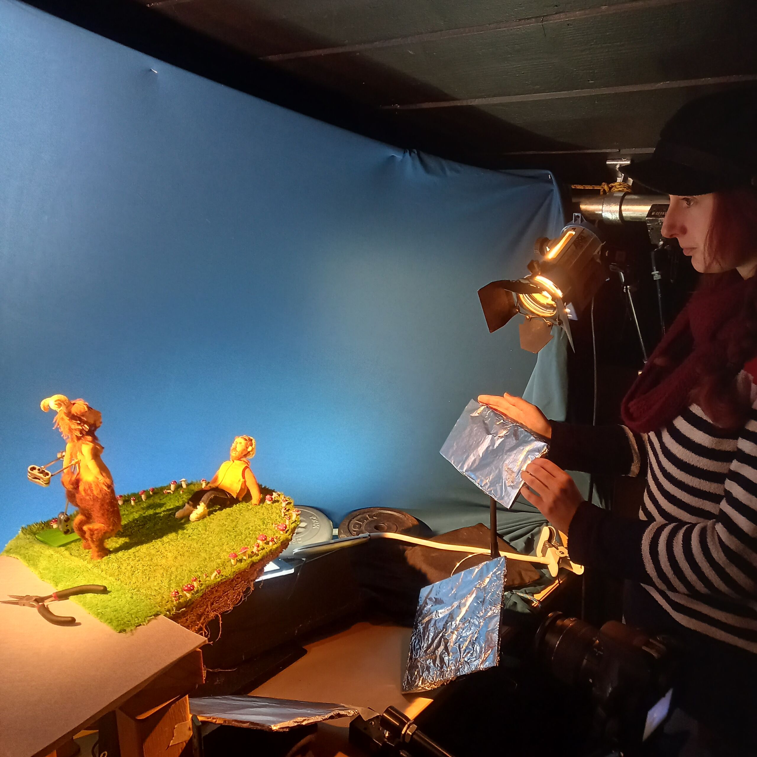 Someone lighting a animation scene