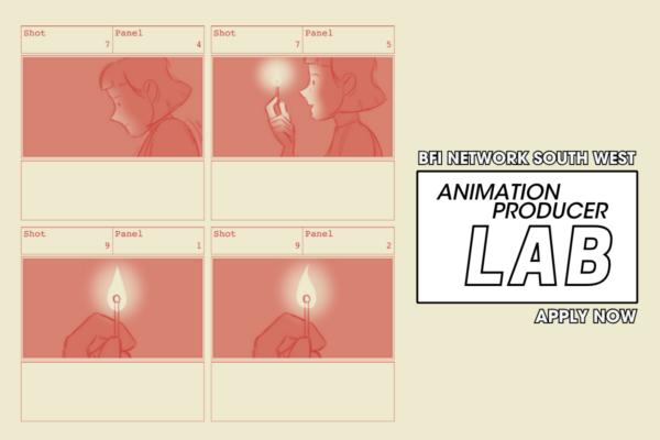 A storyboard for an animation showing a female lighting a match