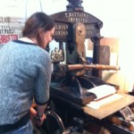 J takes her first print using the Victorian Albion Press
