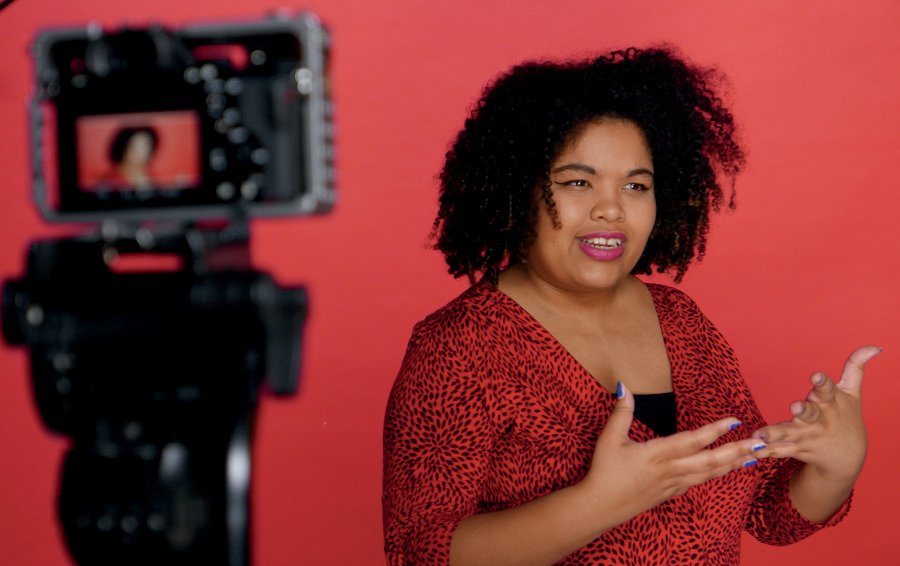 Behind the scenes of In Our Hands with Malaika Kegode, Directed by Euella Jackson, photo by Elkie McCrimmon