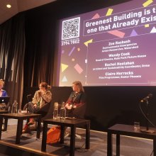 panel discussion in cinema setting