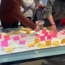 People working together - using post it notes