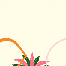 An illustration of colourful leaves in a cream background