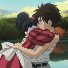 An animation of two people hugging.