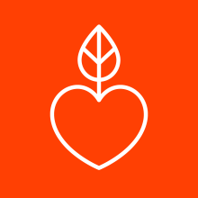 An illustration of a leaf coming out of a heart.