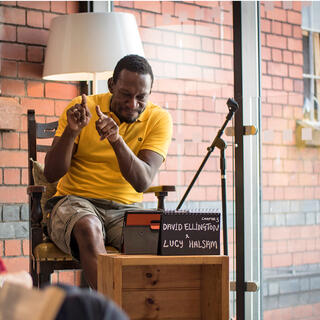 Photo of David Ellington signing in Watershed Café & Bar