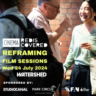 Artwork graphic promoting Reframing Film Sessions