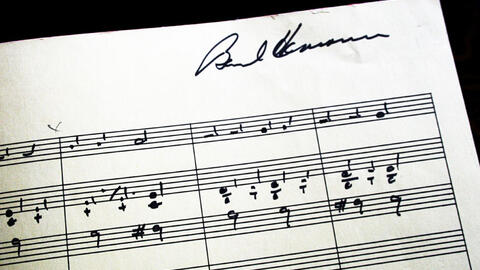 Photo of original Citizen Kane score with Bernard Herrmann's signature