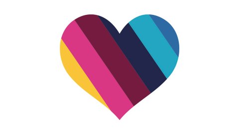 mulit coloured heart