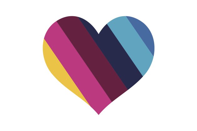multi coloured heart